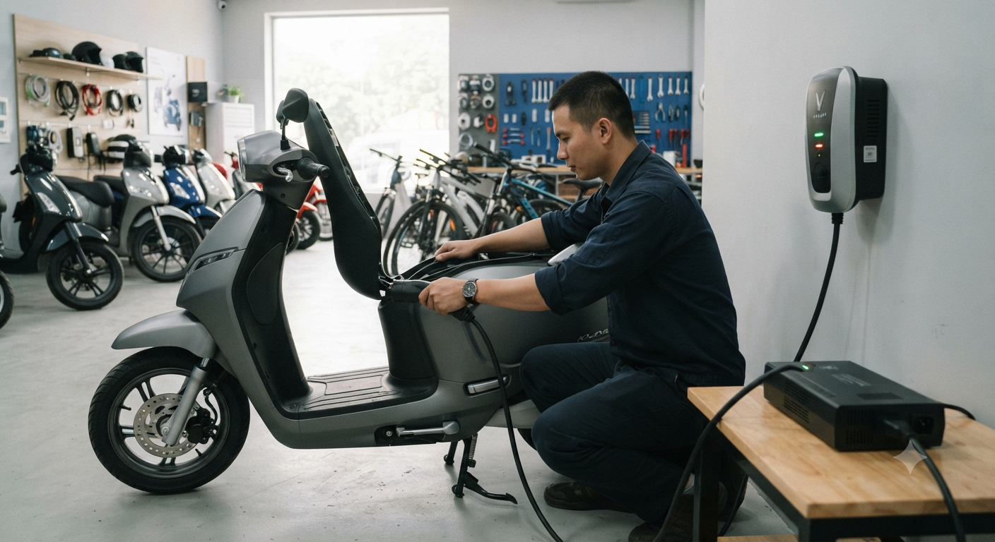 Các bước thực hiện sạc xe điện chuẩn kỹ thuật và an toàn
