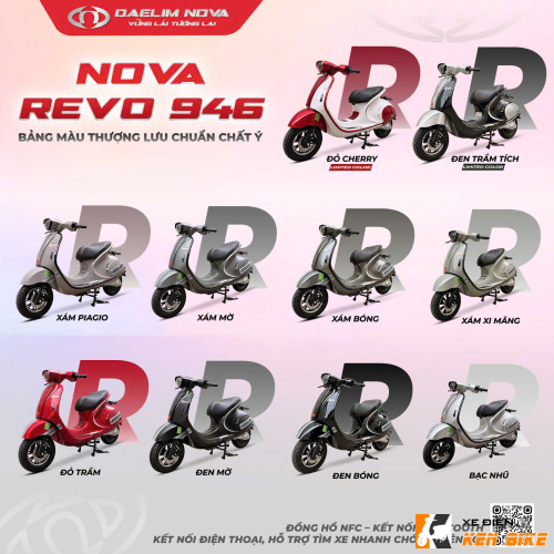 Xe máy điện Revo 946 màu đỏ trầm