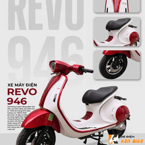 Xe máy điện Revo 946 màu đỏ trầm